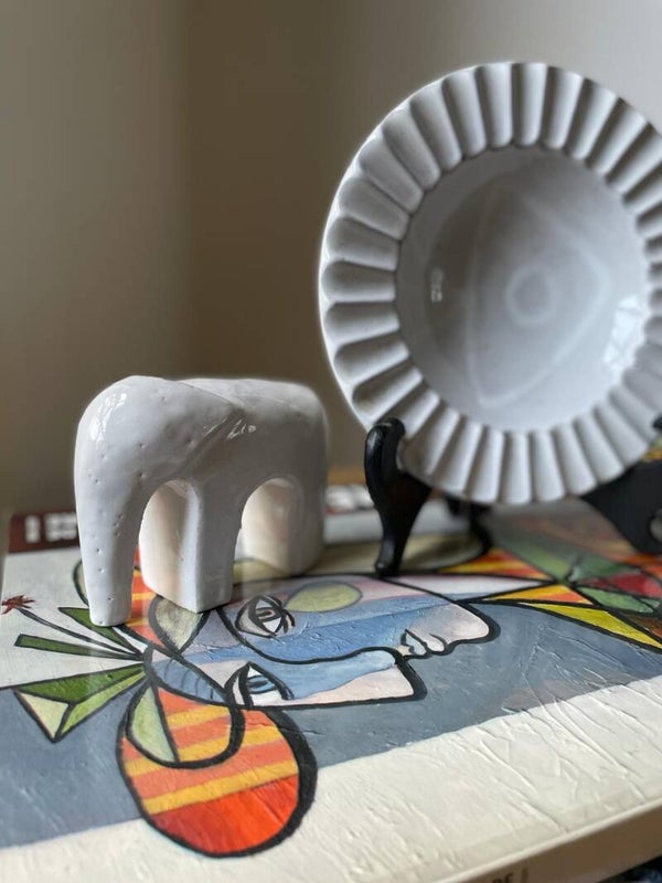 Vintage gestileerd mcm olifanten beeldje