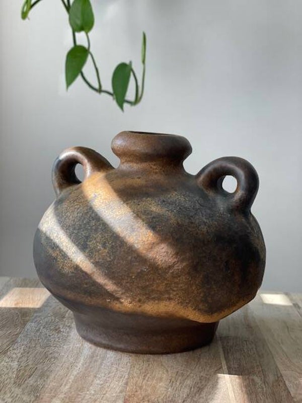 Vintage vaasje met prachtig glazuur, Carstens Atelier West-Germany