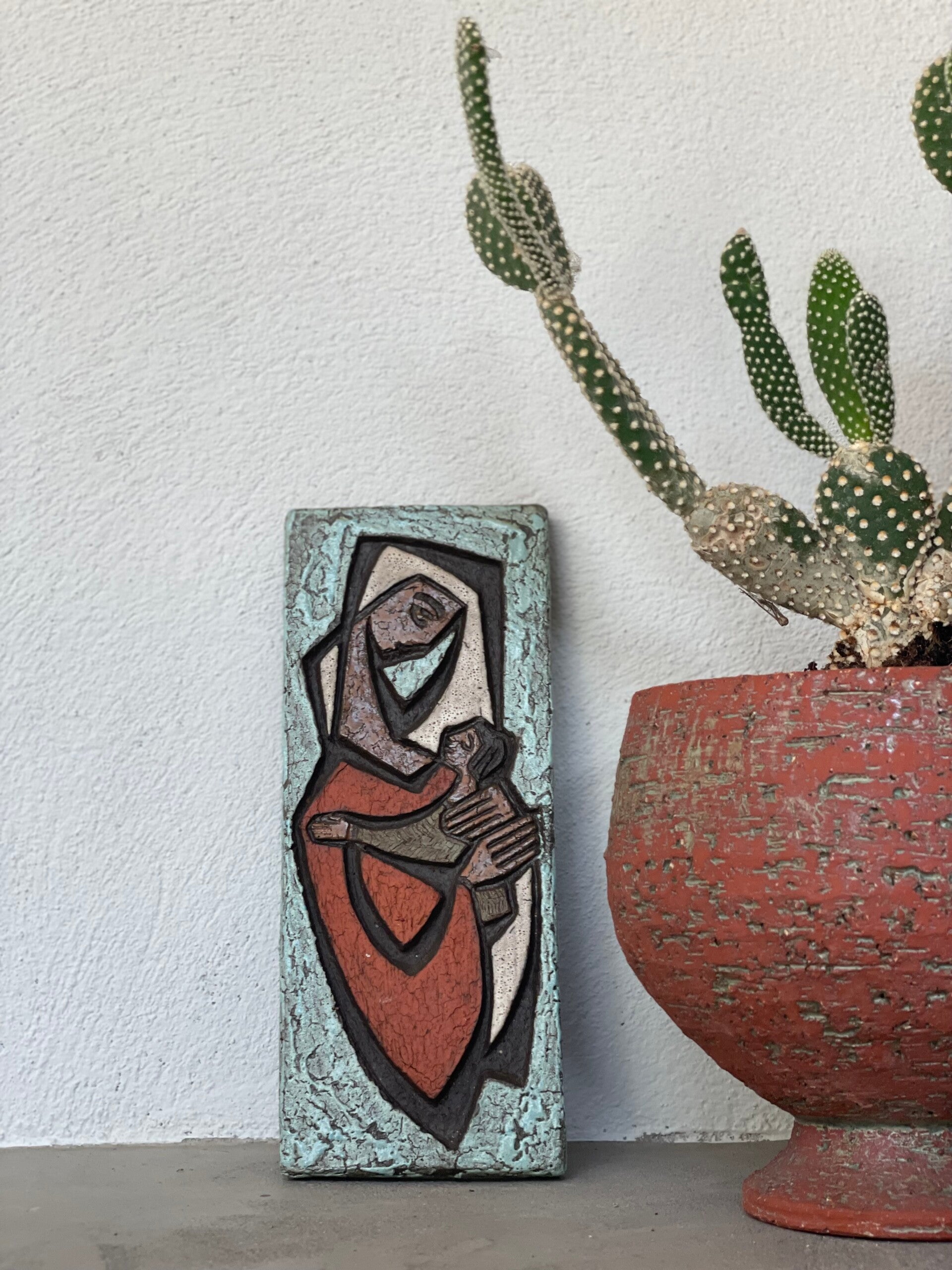 Prachtige MCM wandplaquette door Joop Puntman voor AMHA Ambacht Haalderen