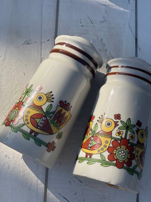 Vintage folk art peper en zoutstel ANY Korea