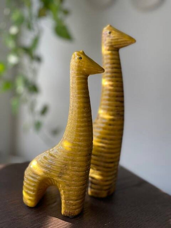 Mooie vintage Mid Century Modern set giraffes