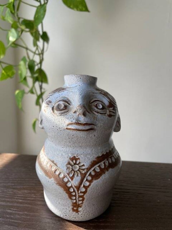 Prachtig antropomorfe Frans vaasje - kandelaar Genie in a bottle