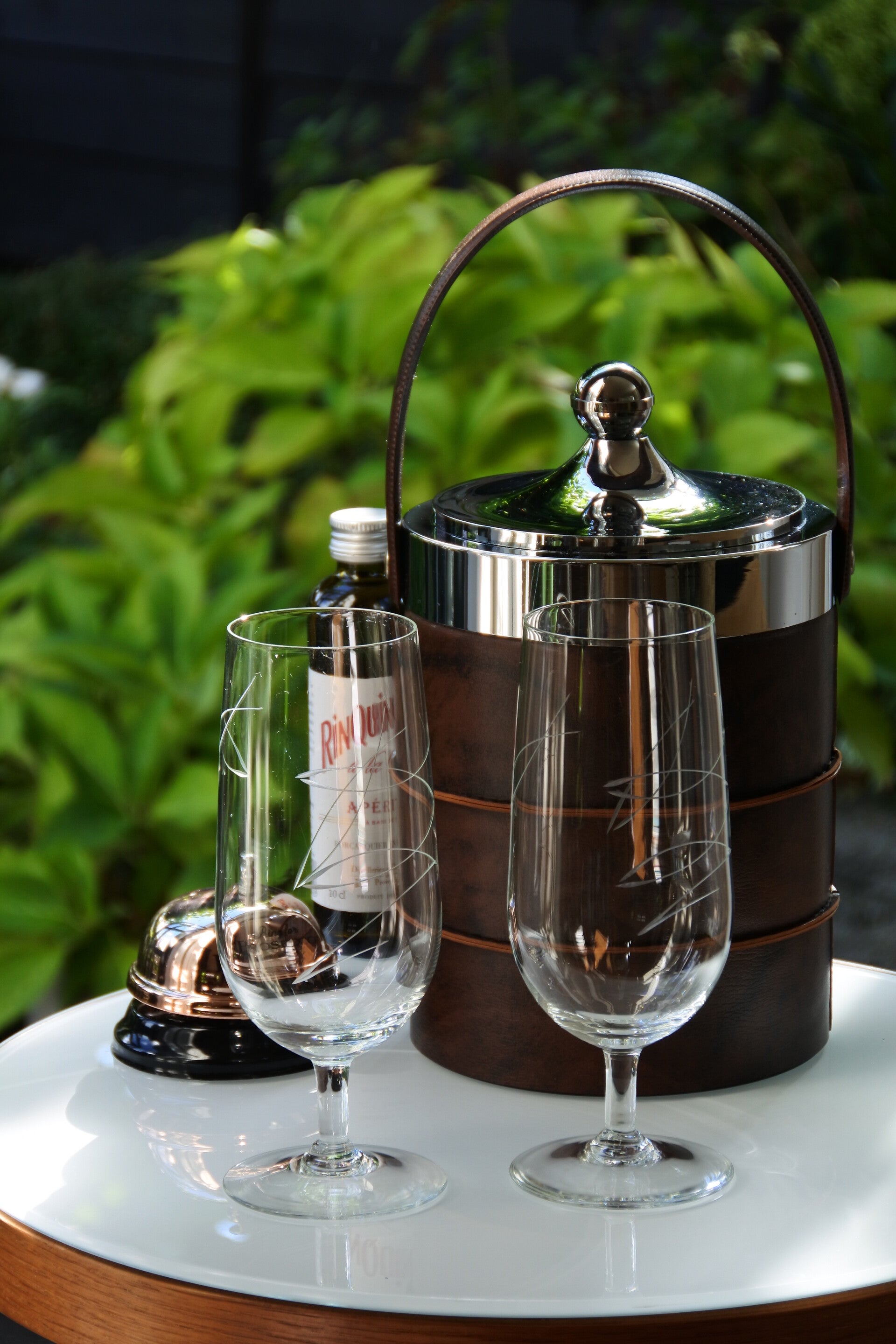 Vintage setje van 2 glazen Fish