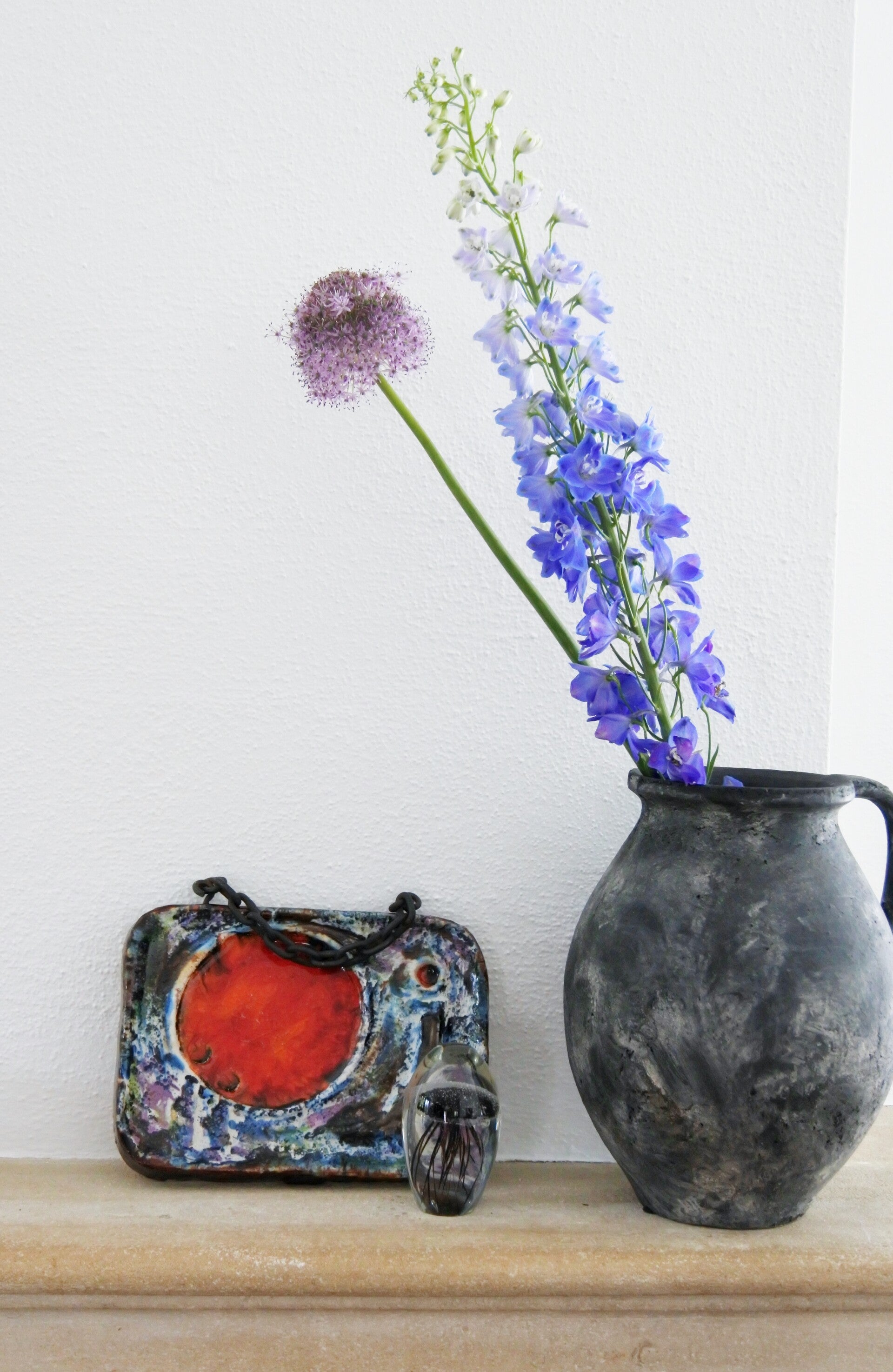 Vintage wandplaquette met prachtige kleuren Helmut Schäffenacker