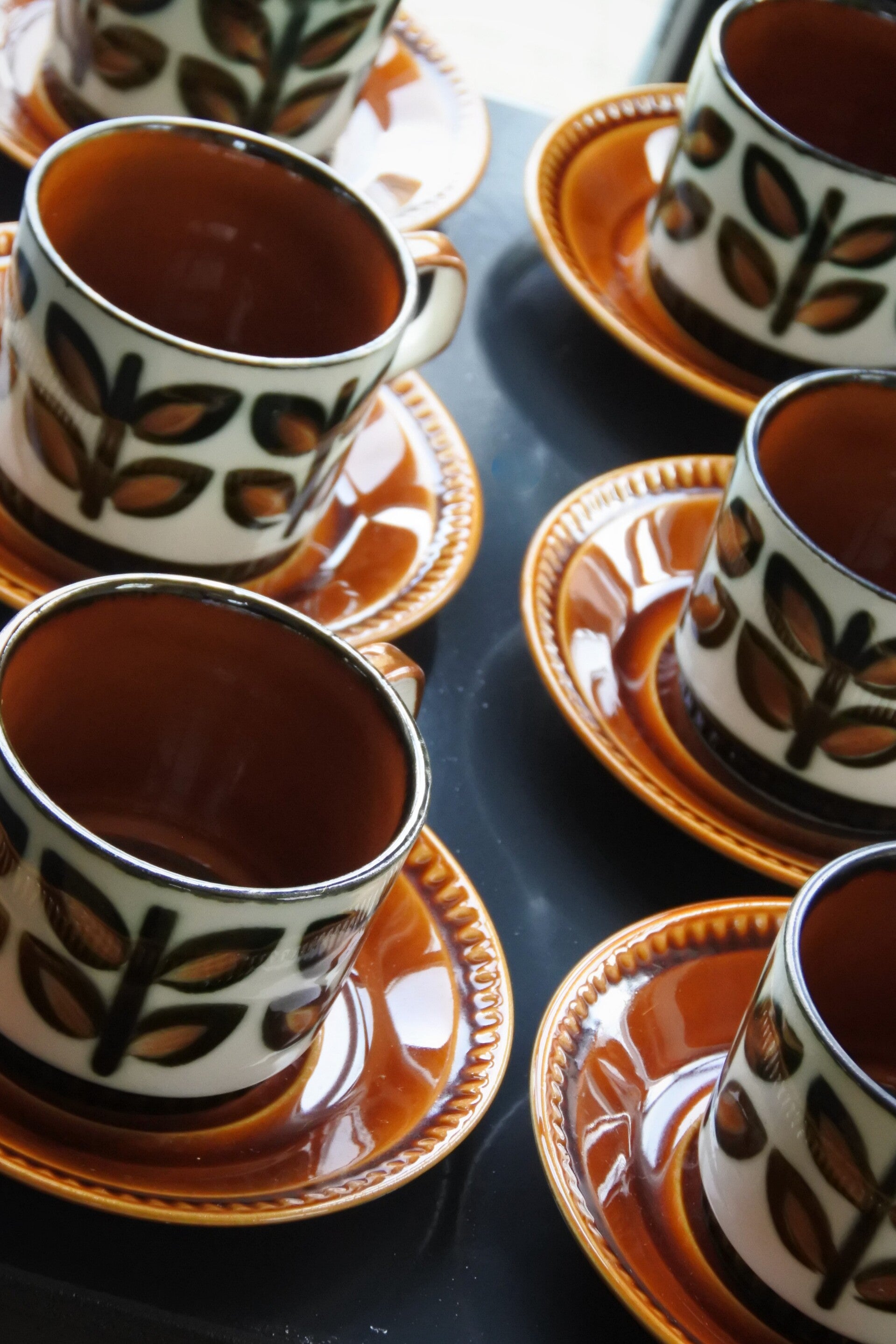 Vintage Boch Belgium koffie kop en schotelset 4 stuks, Rambouillet