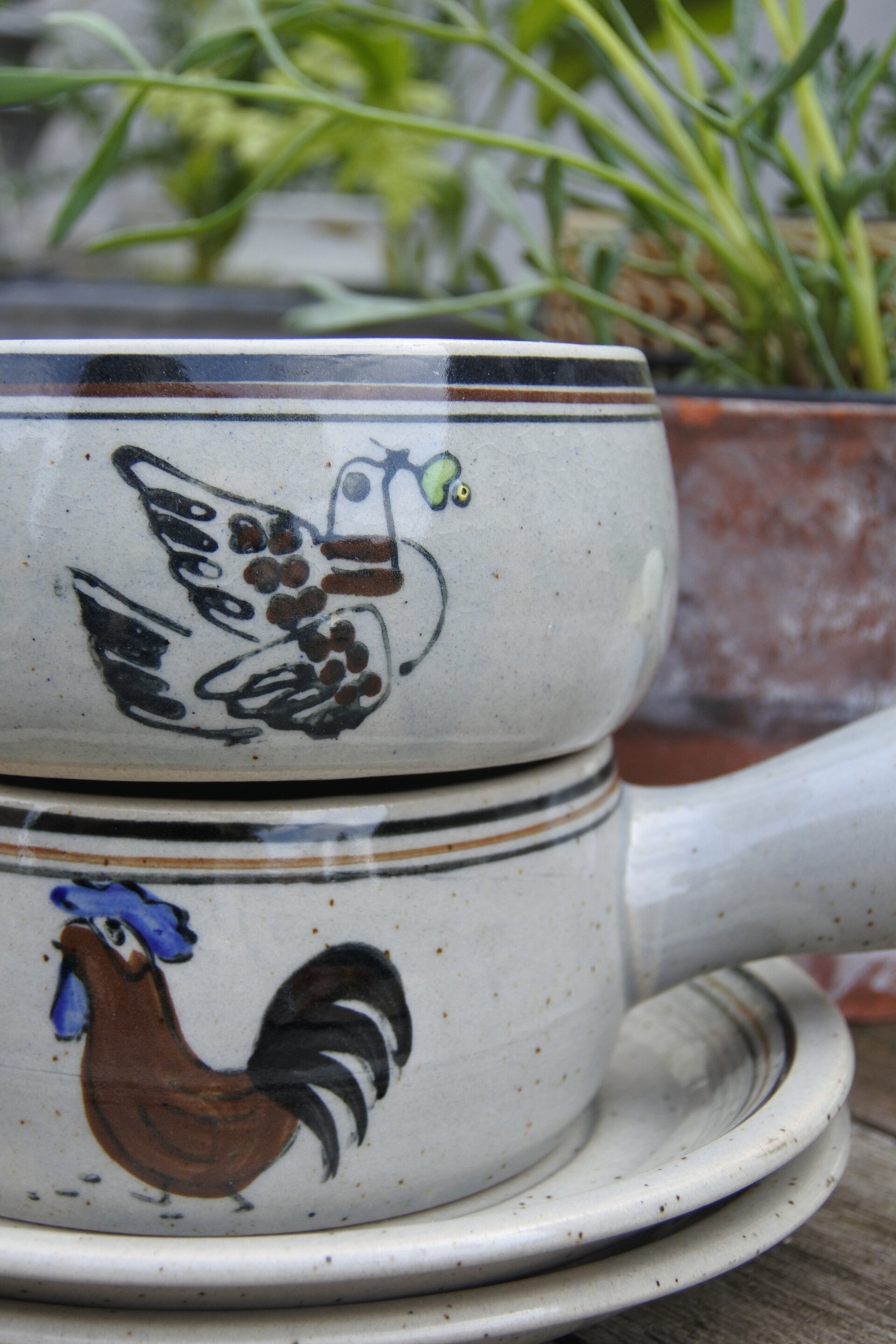 Vintage soepkommen set met bordje 2-delig