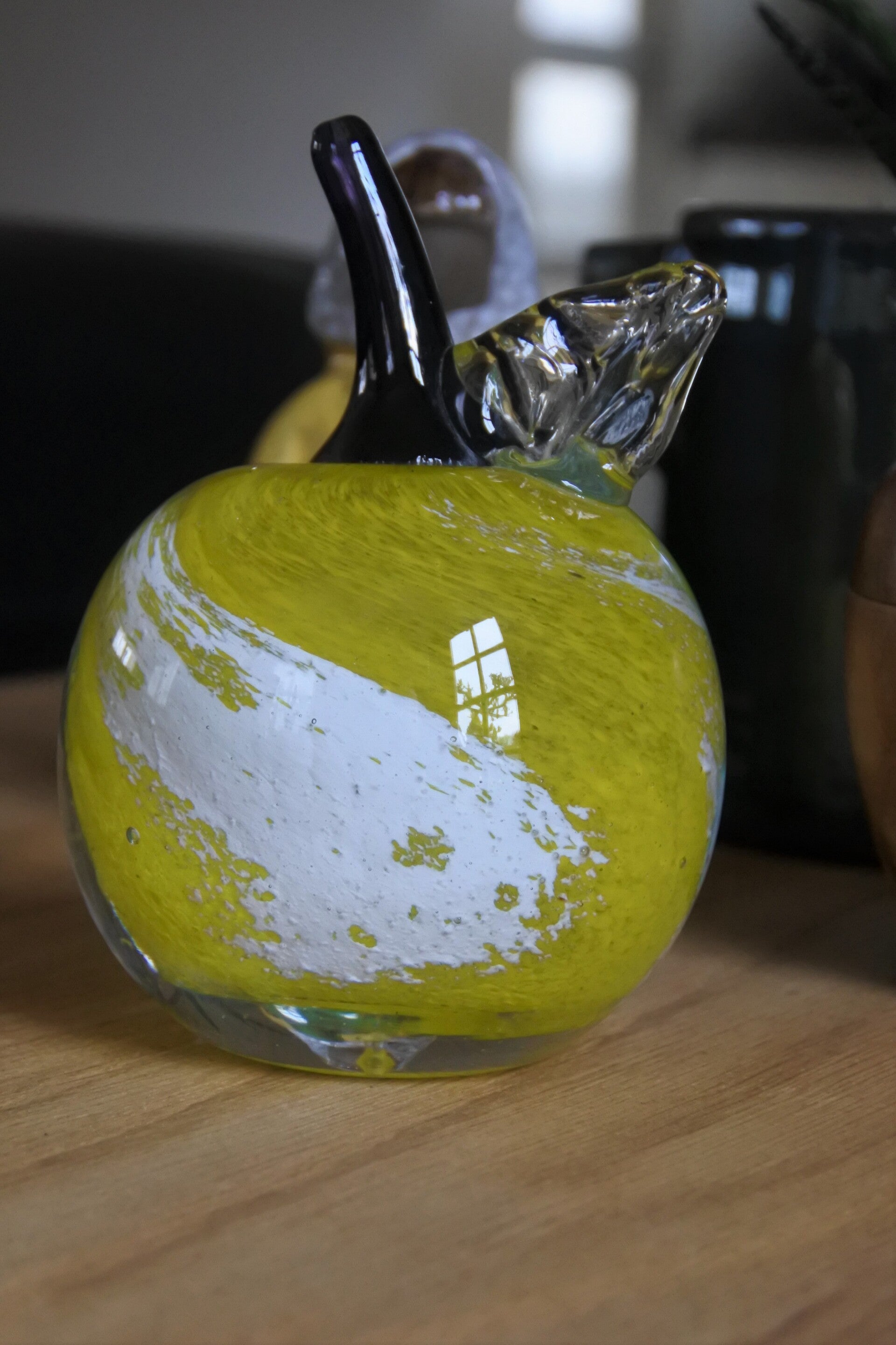 Handgemaakte vintage Presse Papier Appeltje van geblazen glas