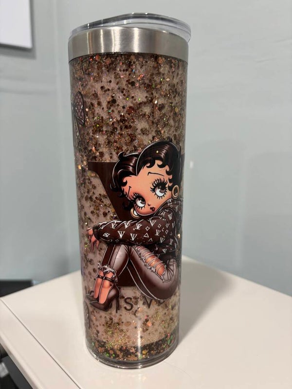 20oz glass, double wall with stainless steel interior and plastic exterior