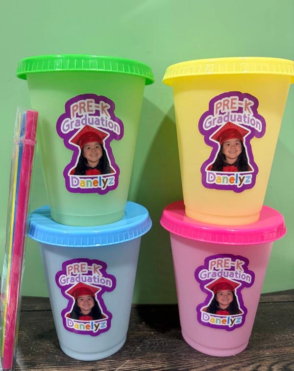 Personalized Photo Birthday Party Color Changing Cups