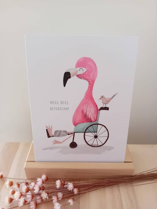 veel beterschap - flamingo