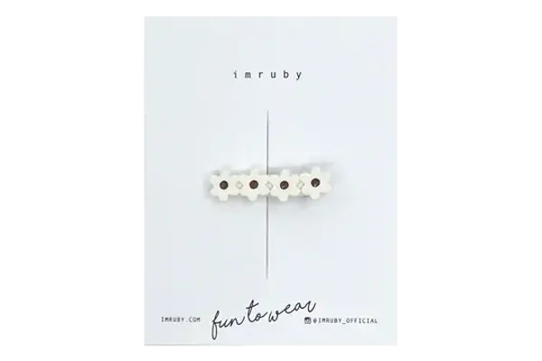 Haarclip bloemetjes BONNIE - wit