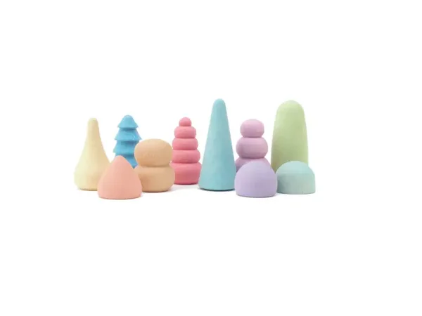 Set bonsaibomen - pastelkleuren