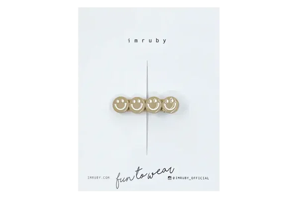 Haarclip smiley AUDREY - caramel