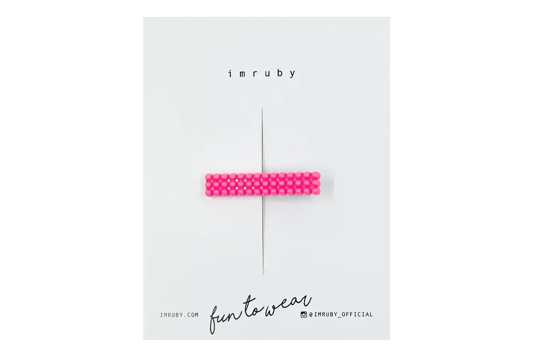 Haarclip staafje BARBIE - felroze/bubbels