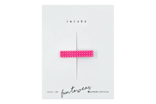 Haarclip staafje BARBIE - felroze/bubbels