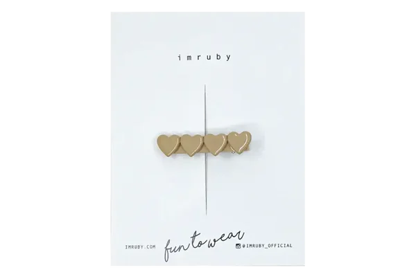 Haarclip hartjes AYA - caramel