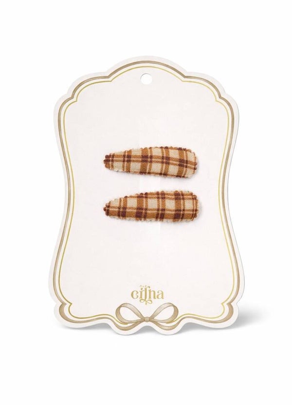 Haarclip - honey plaid