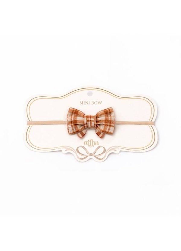 Hoofdband met strikjes - honey plaid