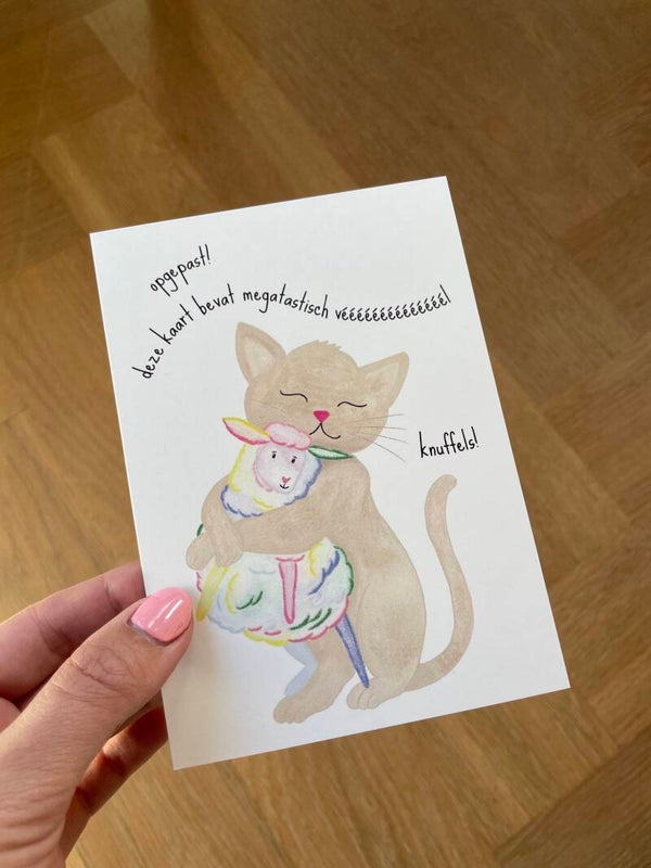 opgepast! deze kaart bevat megatastisch véééééééél knuffels!