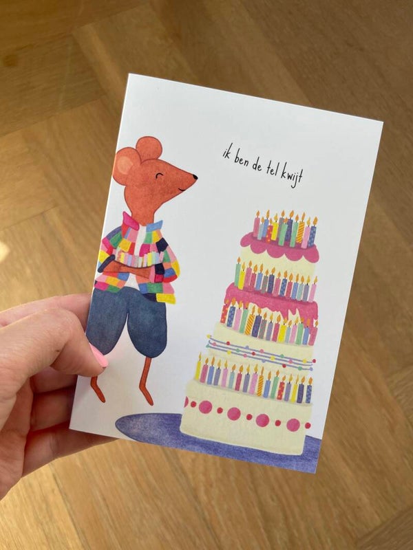 ik ben de tel kwijt - dubbele wenskaart
