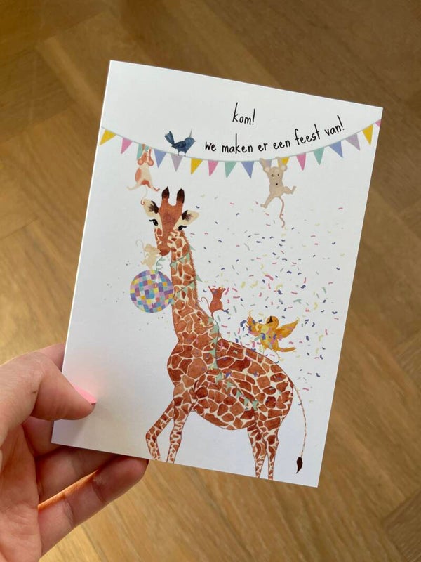 kom! we maken er een feest van! - dubbele wenskaart