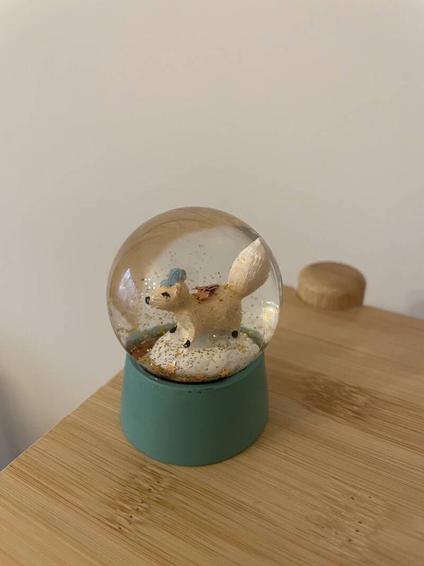 Sneeuwbol met glitters - vos