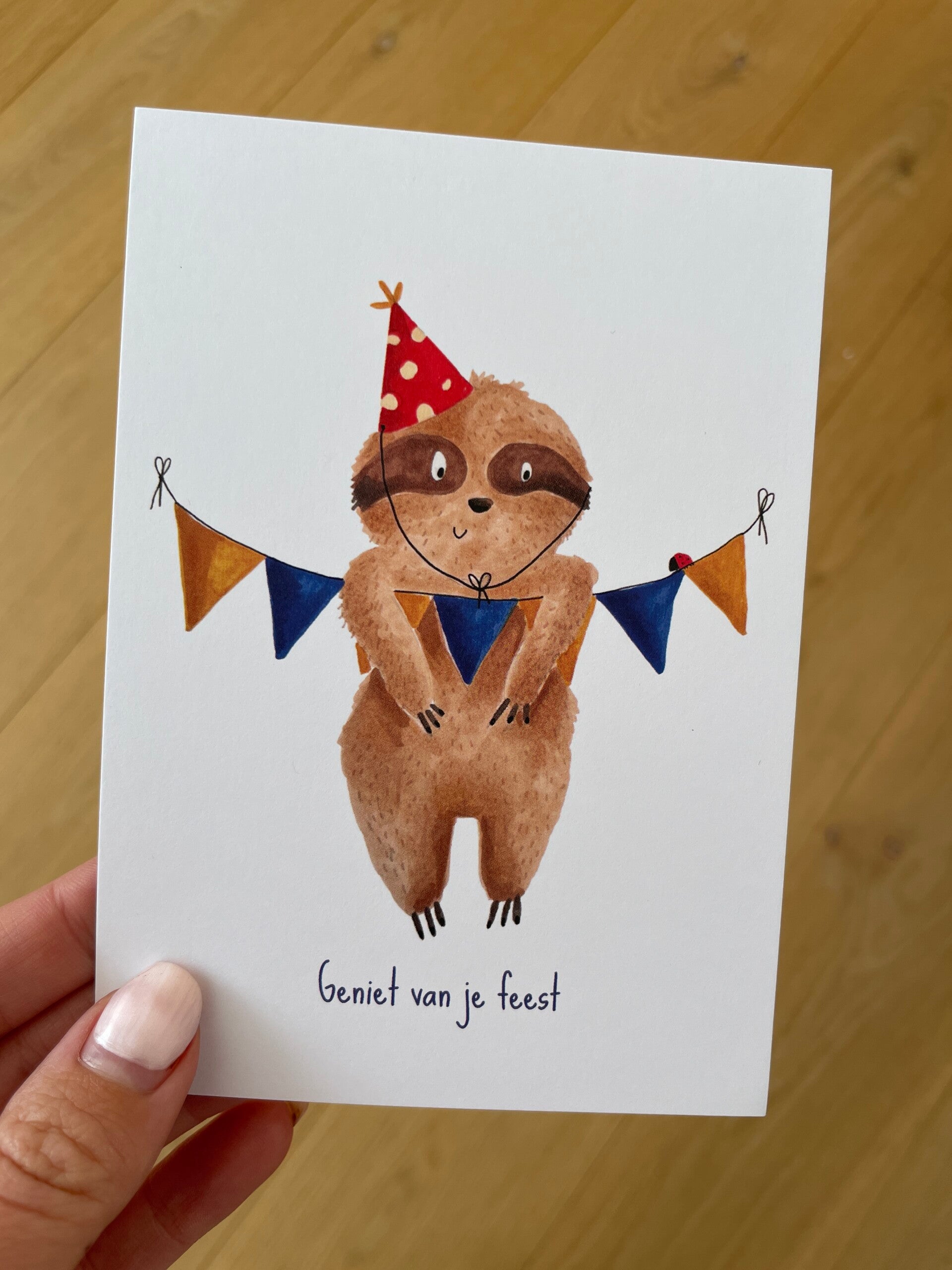 geniet van je feest - luiaard