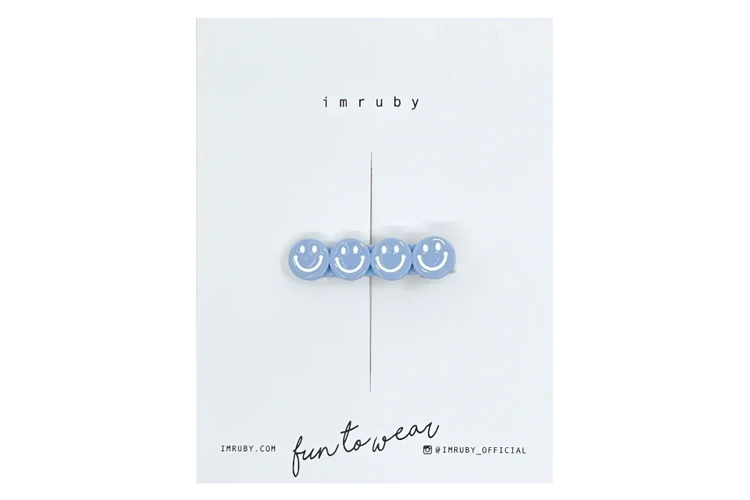 Haarclip smiley EMILY - lichtblauw