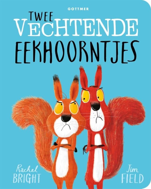 Twee vechtende eekhoorntjes - kartonboek