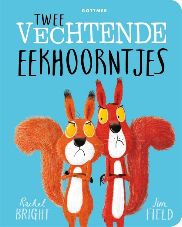 Twee vechtende eekhoorntjes - kartonboek