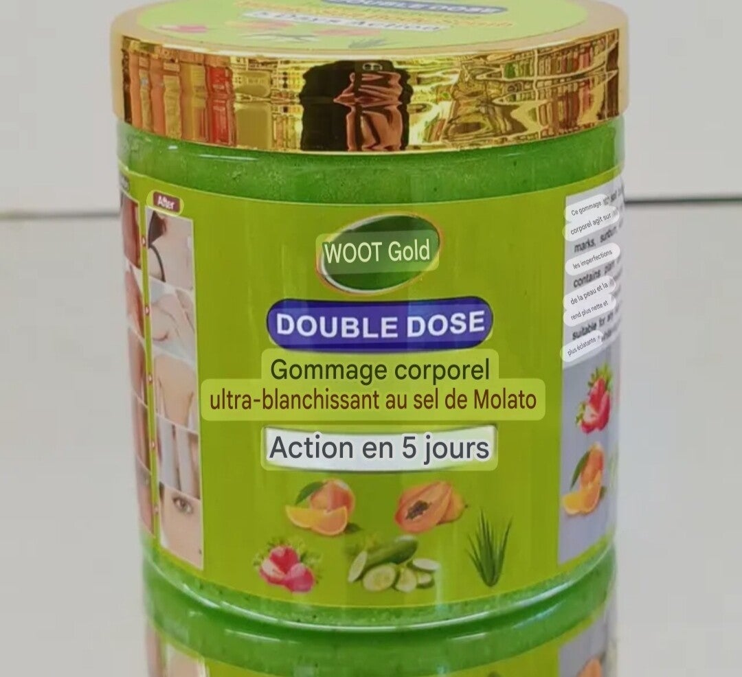 Gommage Double dose Ultra -Blanchissant au Sel de Molato, Action Rapide en 5jours.
