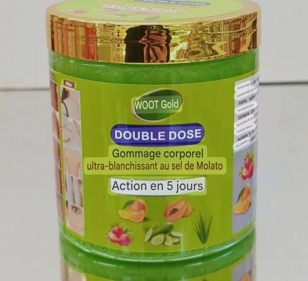 Gommage Double dose Ultra -Blanchissant au Sel de Molato, Action Rapide en 5jours.