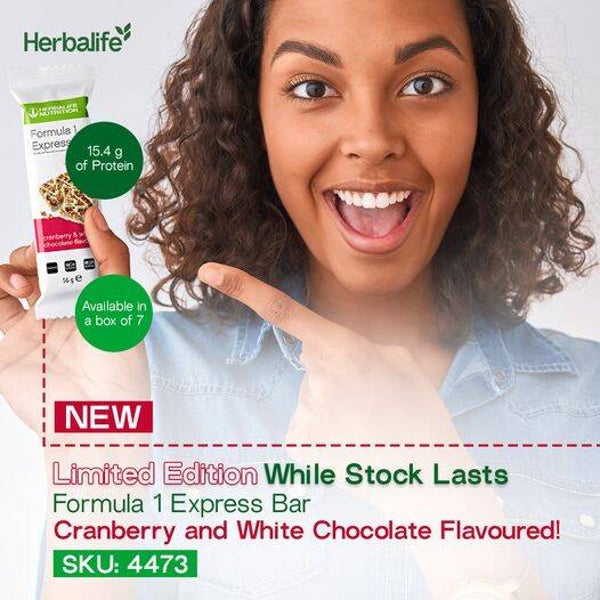 4473 - Herbalife Formula 1 Express Balanced Meal Bar White Choc & orange