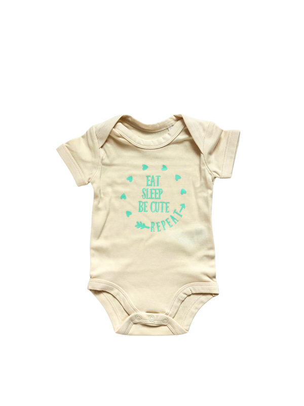 Babyromper Eat sleep be cute - mint