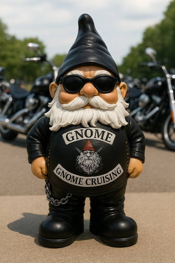 Kabouter Biker look Rocker (Diverse maten) Zwart met zonnebril