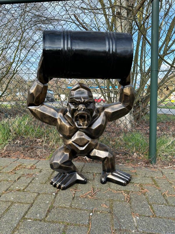 Moderne Gorilla in Brons (zwarte Ton)