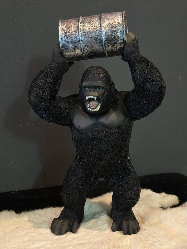 Gorilla - Gorilla met ton - Silverback - Zilver rug- 35cm of 65cm