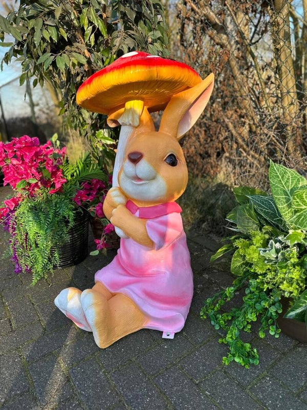 Konijn met paddestoel