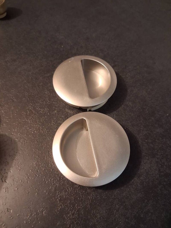 Poignée de porte coulissante ronde chromé