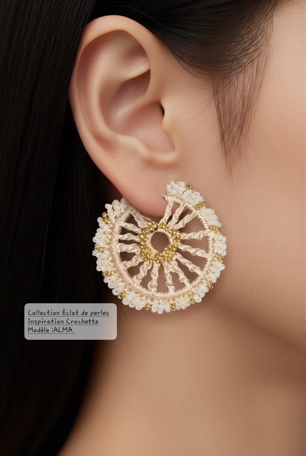 Boucles d'oreilles ALMA-beige-