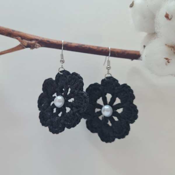 boucles d'oreilles -Rosalie noir-