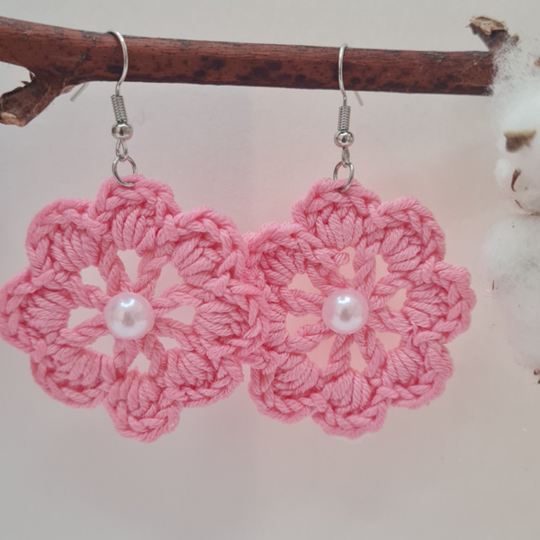 Boucles d'oreilles Rosalie-Rose Clair-