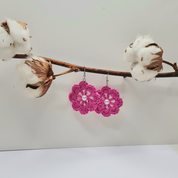Boucle d'oreille Rosalie -Rose-