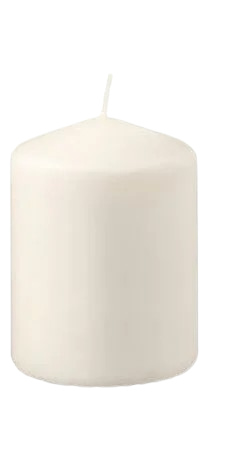 Bougie bloc non parfumée, naturelle, 8 cm