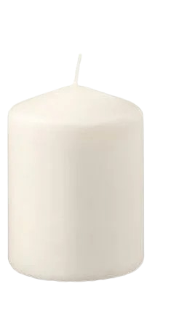 Bougie bloc non parfumée, naturelle, 8 cm