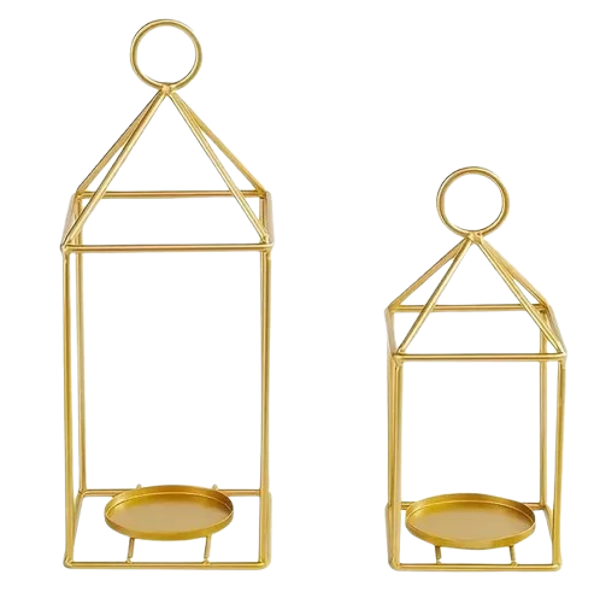 Ensemble de 2 bougeoirs or