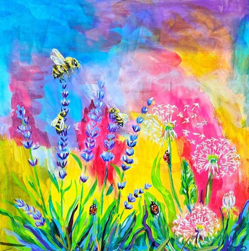Whispers of the Wildflower Meadow / 50 x 50cm acrylic on canvas / Price: 170€