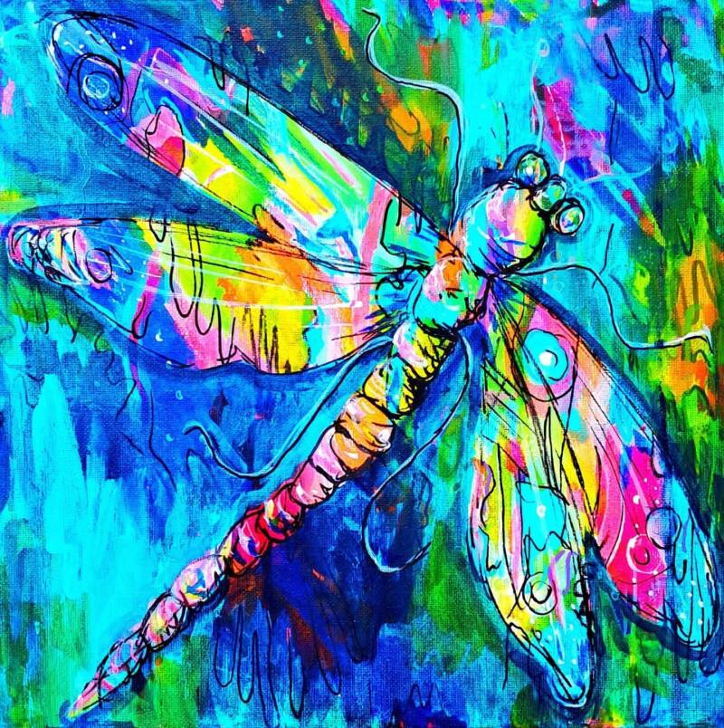 Kaleidoscope Flight / 30 x 30cm / Acrylic on 3D canvas / Price: 150€
