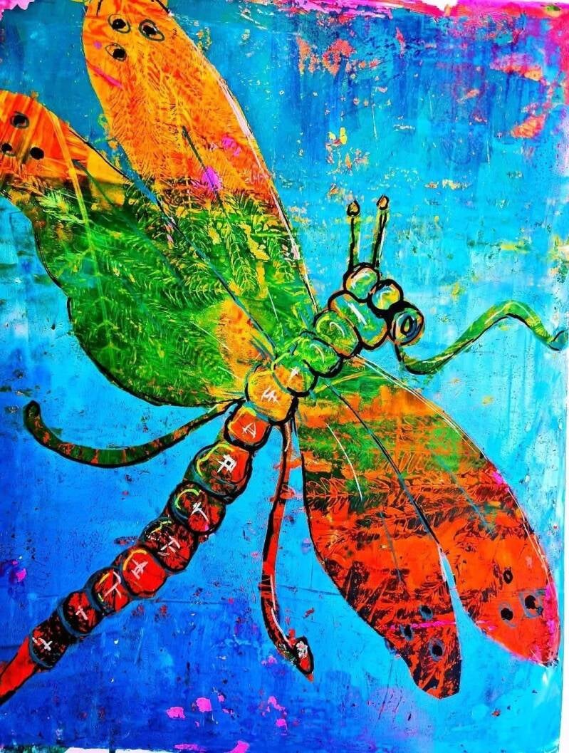 Abstract Angel Wings / 30 x 42cm (A3) Bristol board paper unframed Mixed media / Price: 120€