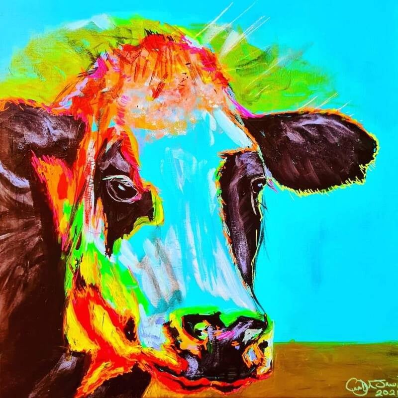 The Cow Art Series / 50 x 50cm / Acrylic on canvas Original artwork Price: 150€